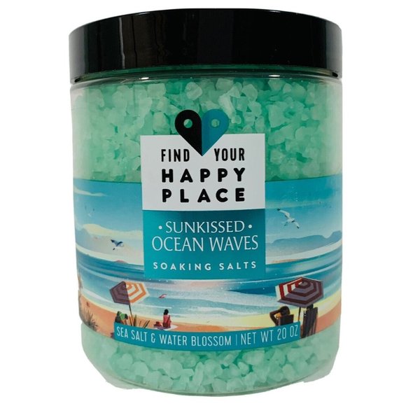 Happy Place Bath Foot Salt Soak 20 OZ Ocean Wave Beach Muscle Relaxing Spa Gift - Picture 1 of 5